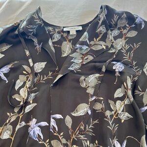 Vince Dark Floral Blouse
